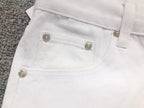 Green & Zebra Cross Patch White Jeans™