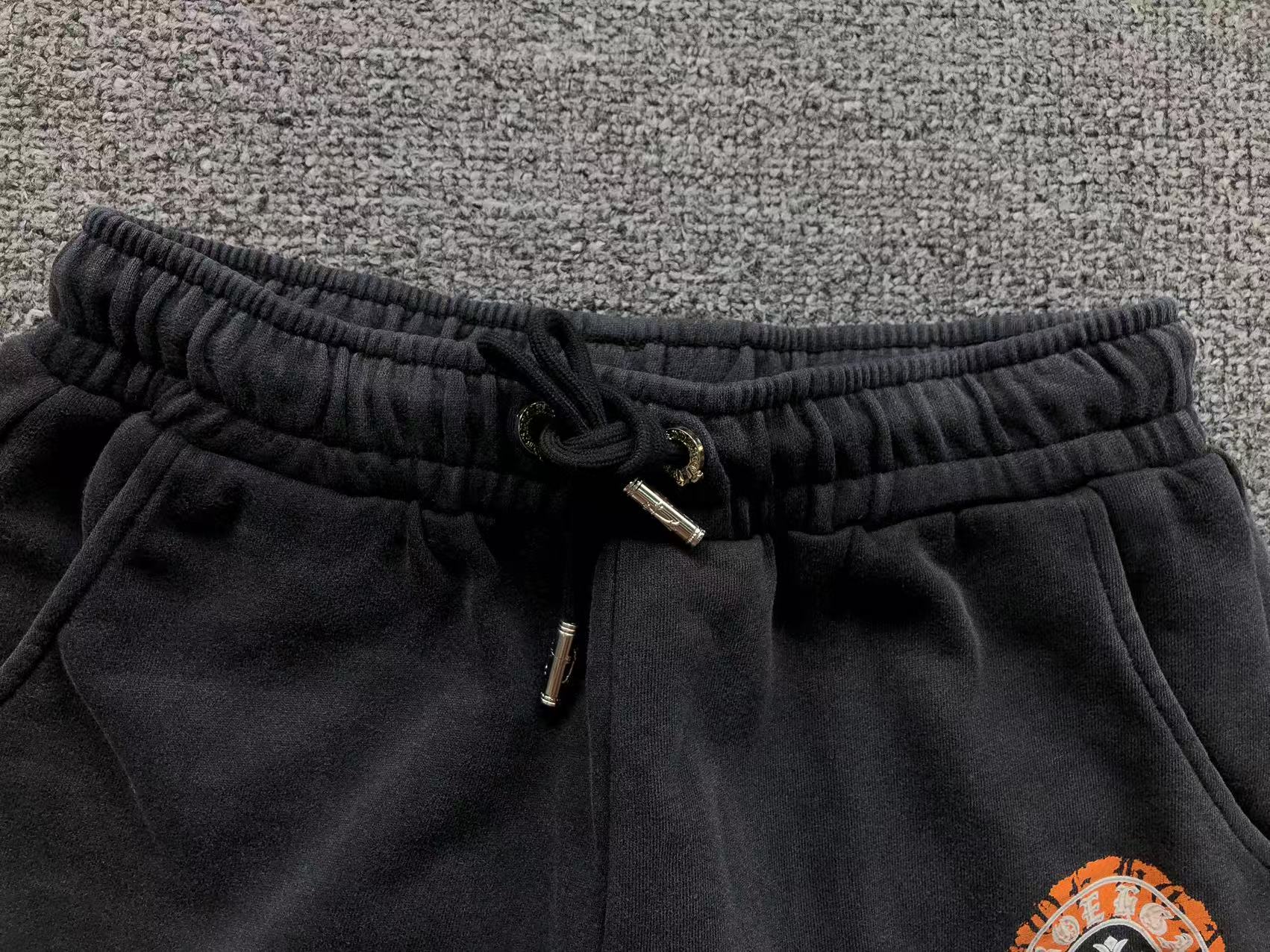 Orange Horse Shoe Logo Faded Black Sweatshorts™