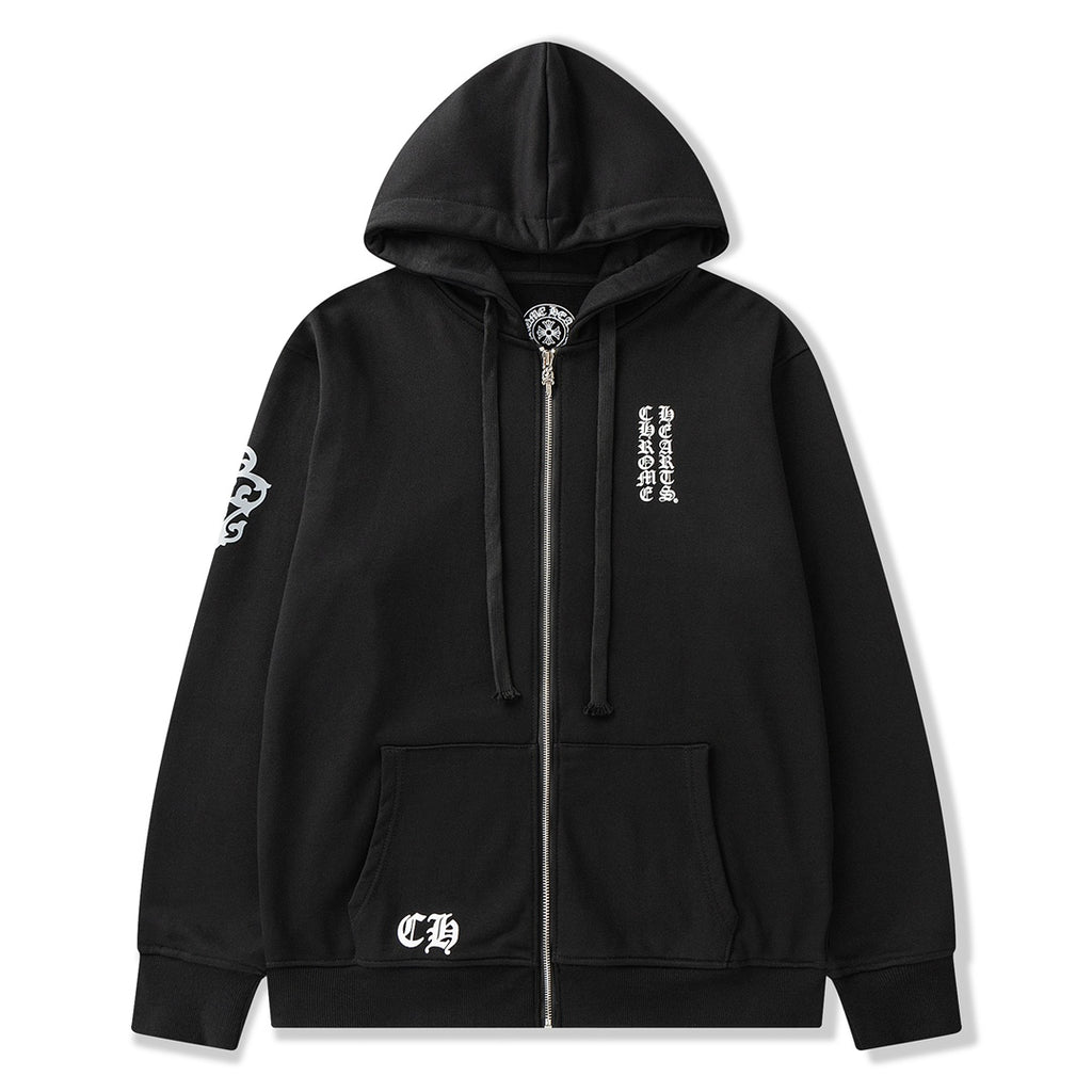 Multicross Typography Logo Black Full Zip Hoodie™