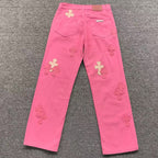 Double Pink Cross Patch Pink Denim Jeans™