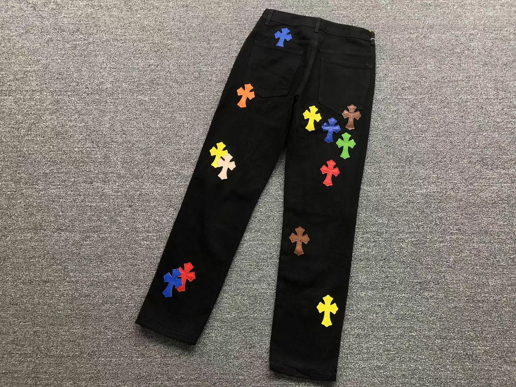Multicolor Cross Patch Black Jeans™