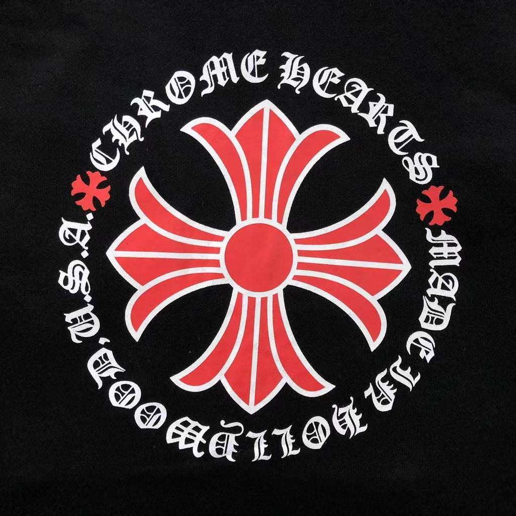 Red Cross Emblem Black Full Zip Hoodie™