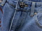 Black Leather Cross Patch Tommyboy Denim Jeans™