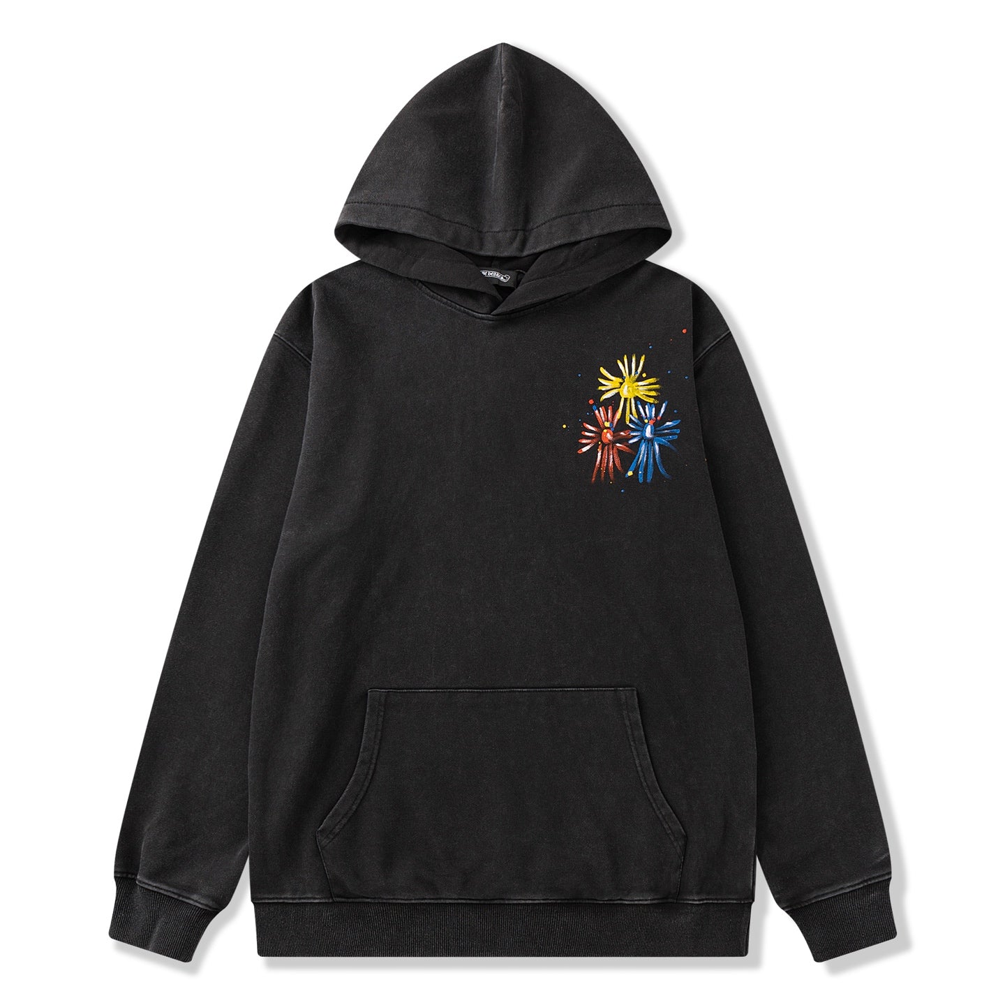 Multicolor Crosses Faded Black Hoodie™