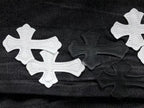 White Cross Patch Black Denim Jeans™