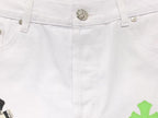 Green & Zebra Cross Patch White Jeans™