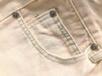 White Brown & Orange Cross Patch Cream Jeans™