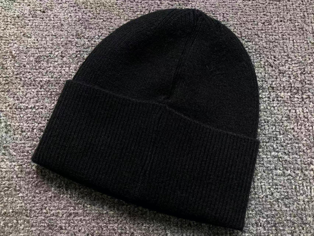 Leather Cross & Typography Logo Beanie™