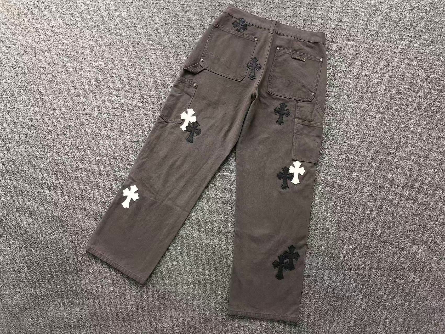 Black & White Cross Patch Brown Carpenter Pants™