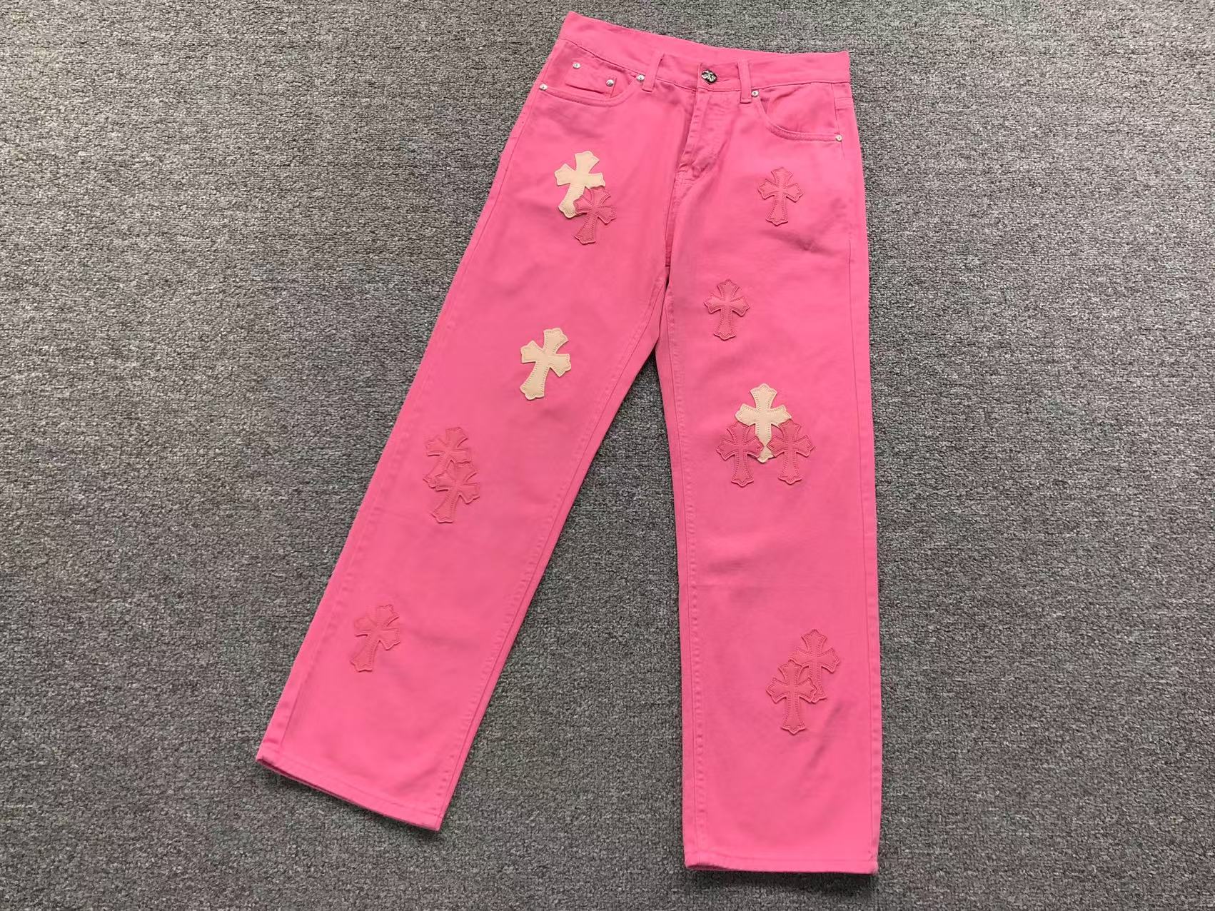 Double Pink Cross Patch Pink Denim Jeans™