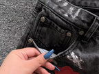 Mixed Cross Patch Grey Art Jeans™
