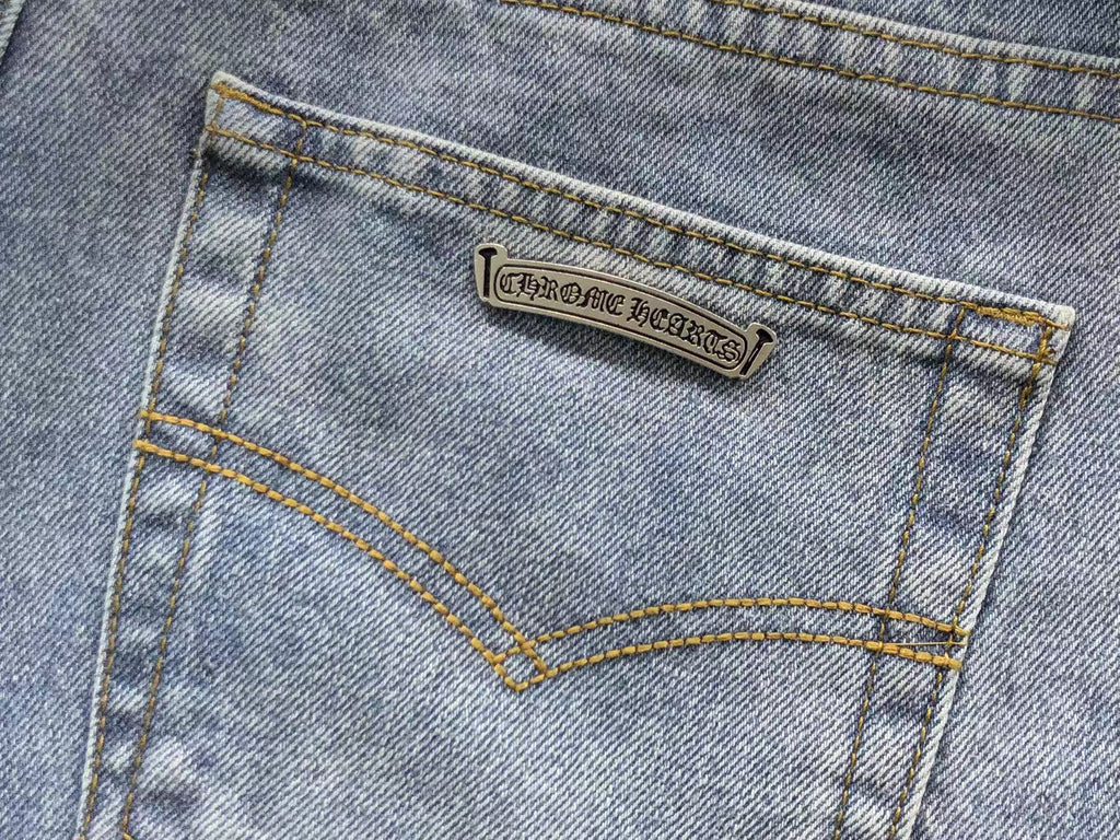 Mixed Blue & White Cross Patch Light Denim Jeans™