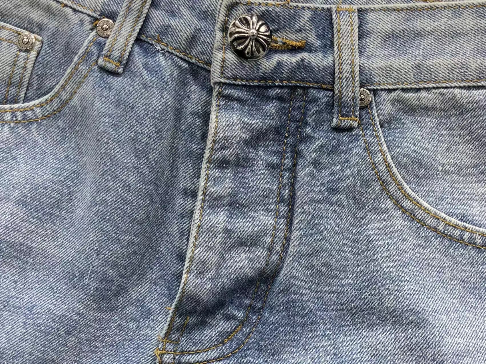 Mixed Blue & White Cross Patch Light Denim Jeans™