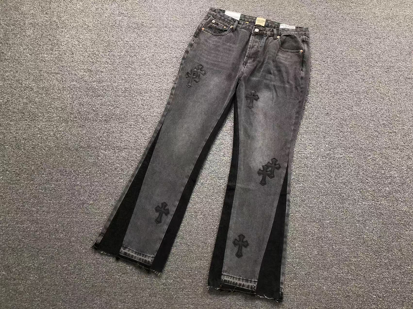 Black Cross Patch Two-Tone Grey Jeans™