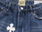 White Cross Patch Distressed Denim Jeans™