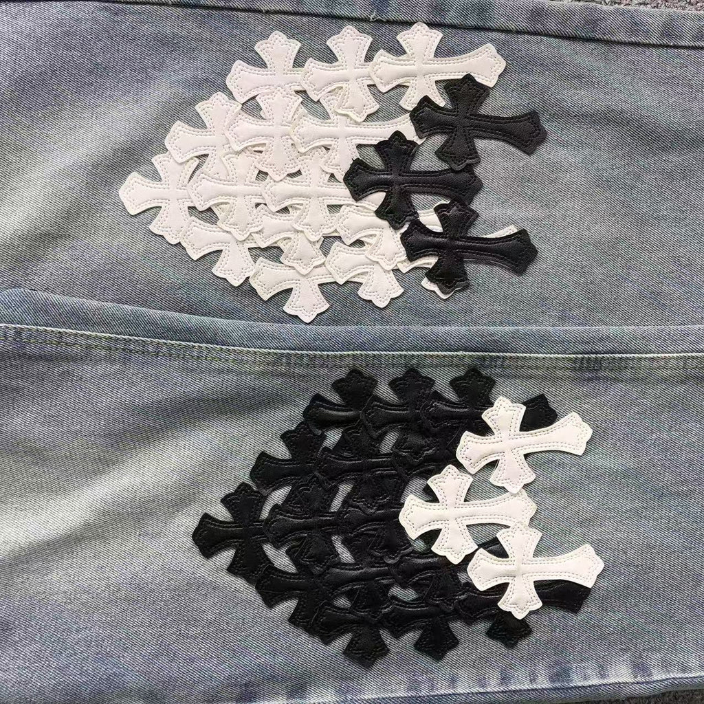 Black & White Cluster Cross Patch Denim Jeans™