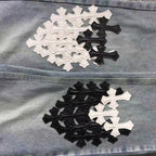 Black & White Cluster Cross Patch Denim Jeans™