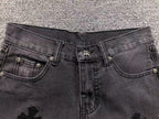 Black Cross Patch Dark Grey Denim Jeans™