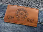 Washed Frayed Cross Patch Jeans™