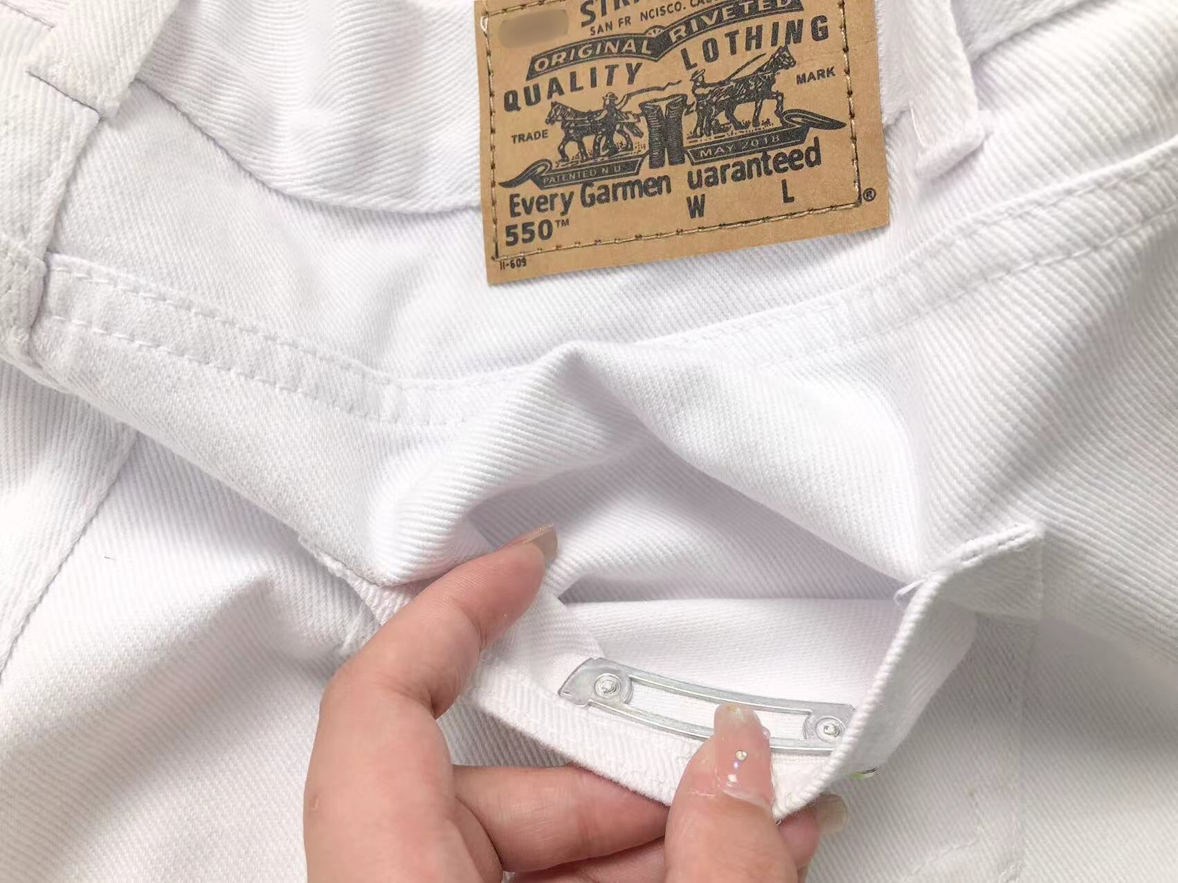 Green & Zebra Cross Patch White Jeans™