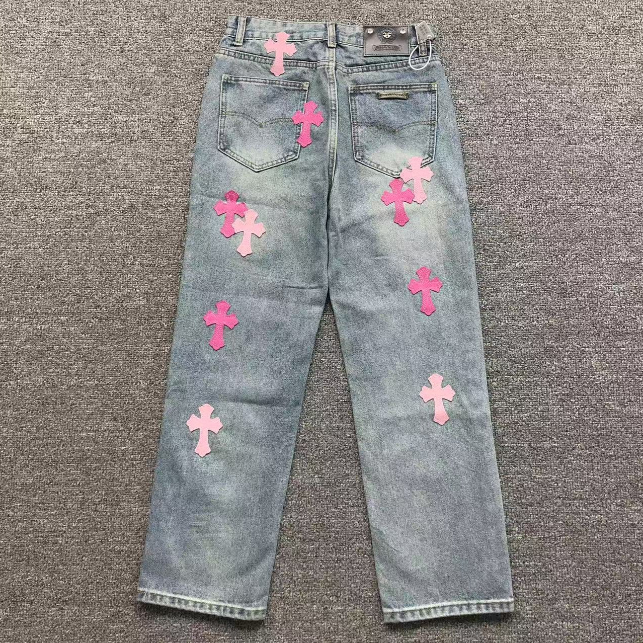 Pink Cross Patch Light Denim Jeans™