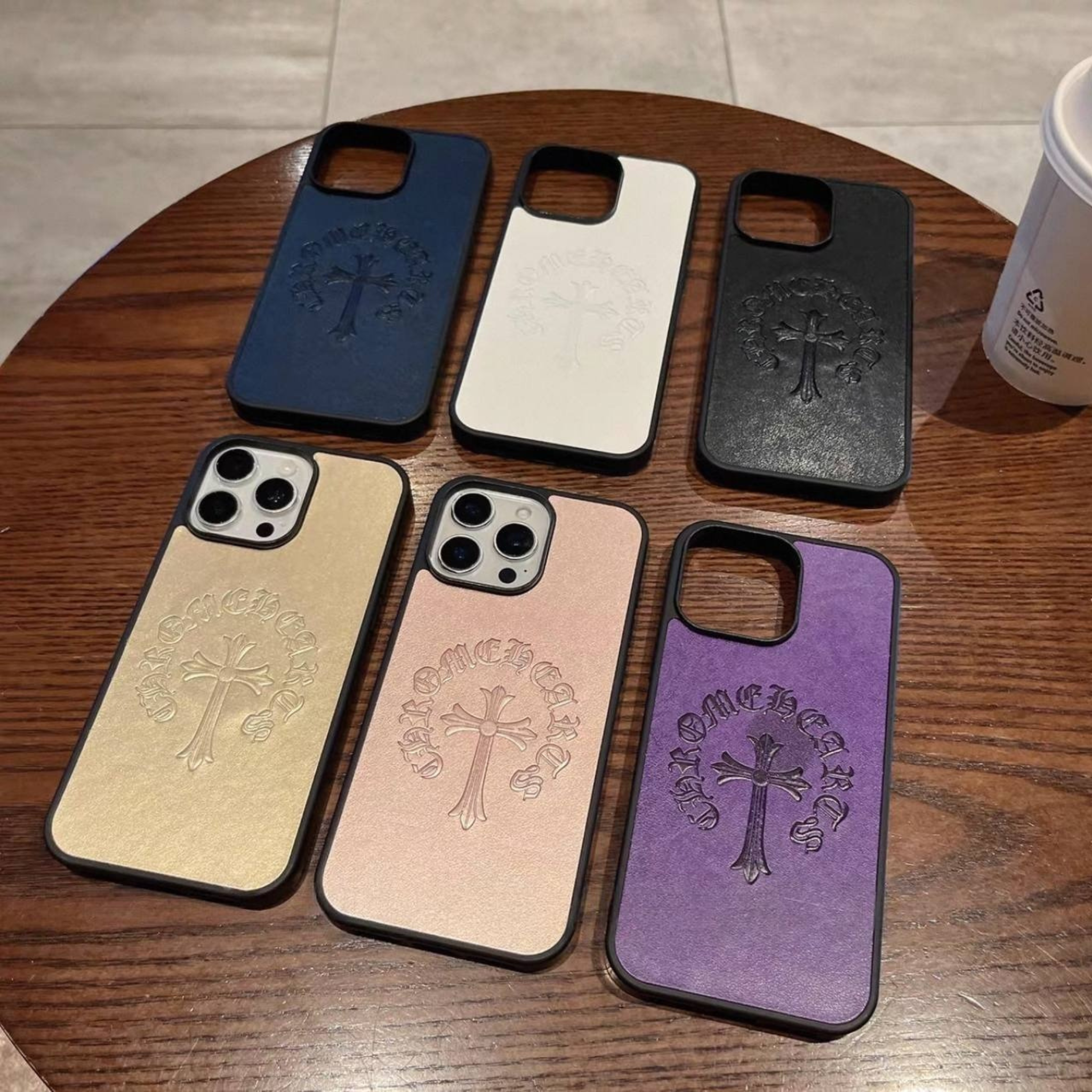 Engraved Cross Hard Leather Case™