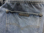 Black & White Cross Patch Light Denim Baggy Jeans™