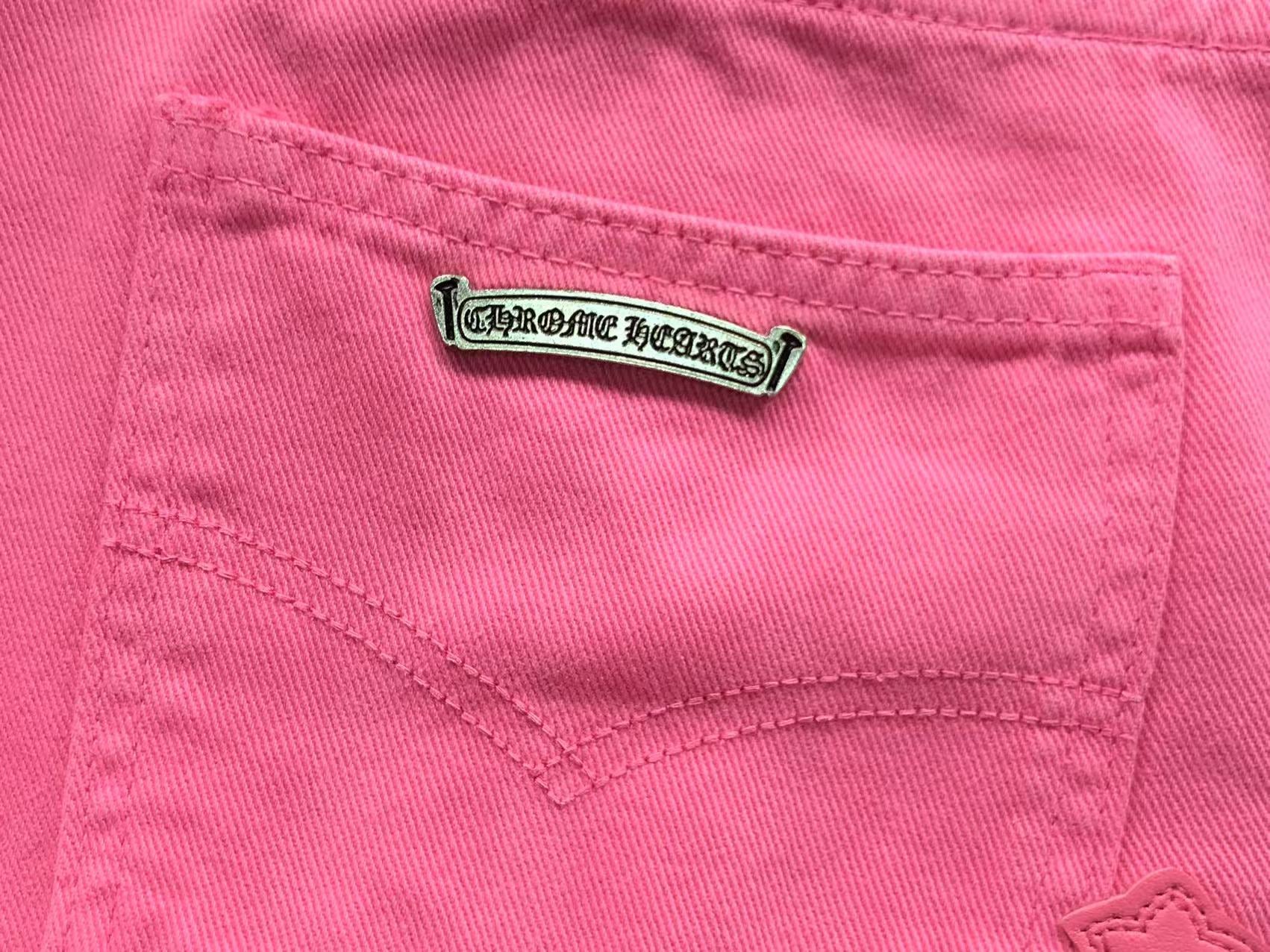 Double Pink Cross Patch Pink Denim Jeans™