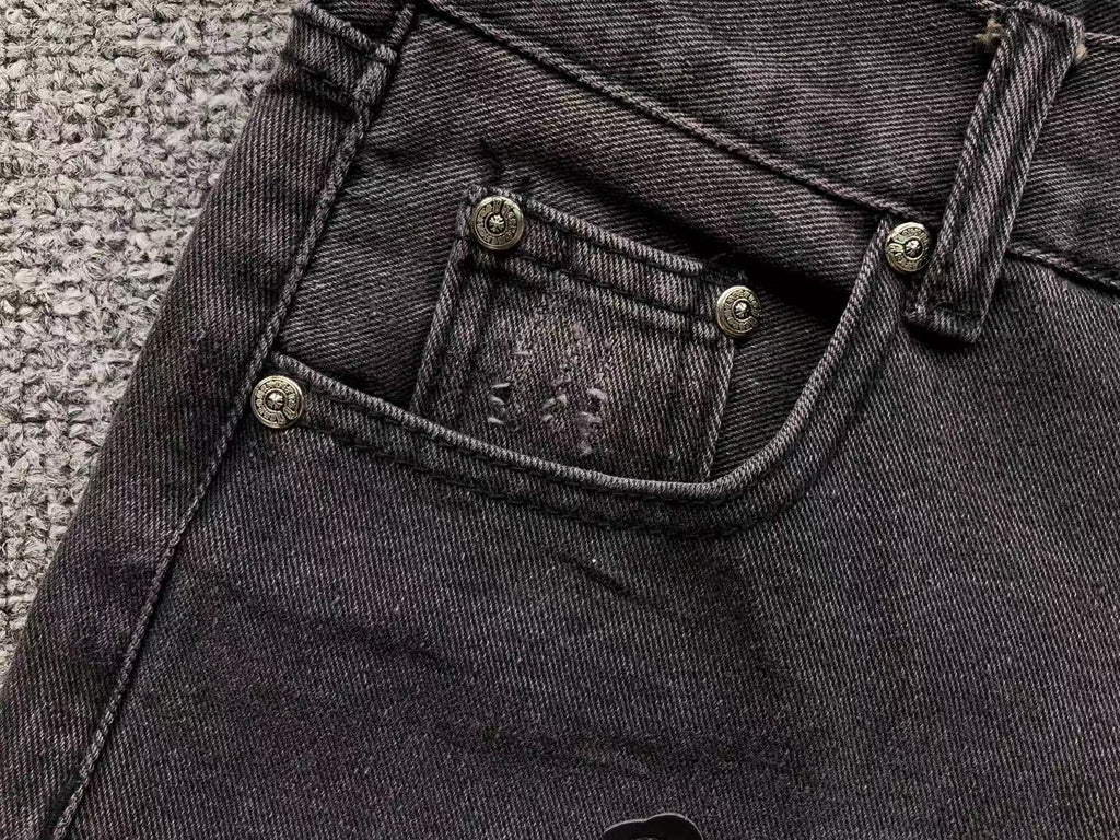Black Cross Patch Black Denim Jeans™