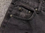 Black Cross Patch Dark Grey Denim Jeans™