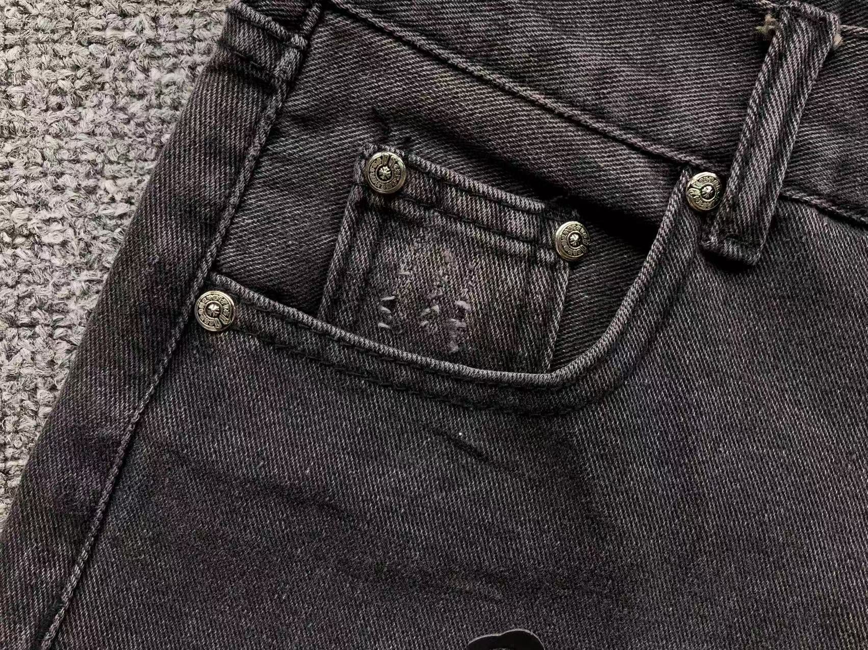 Black Cross Patch Black Denim Jeans™