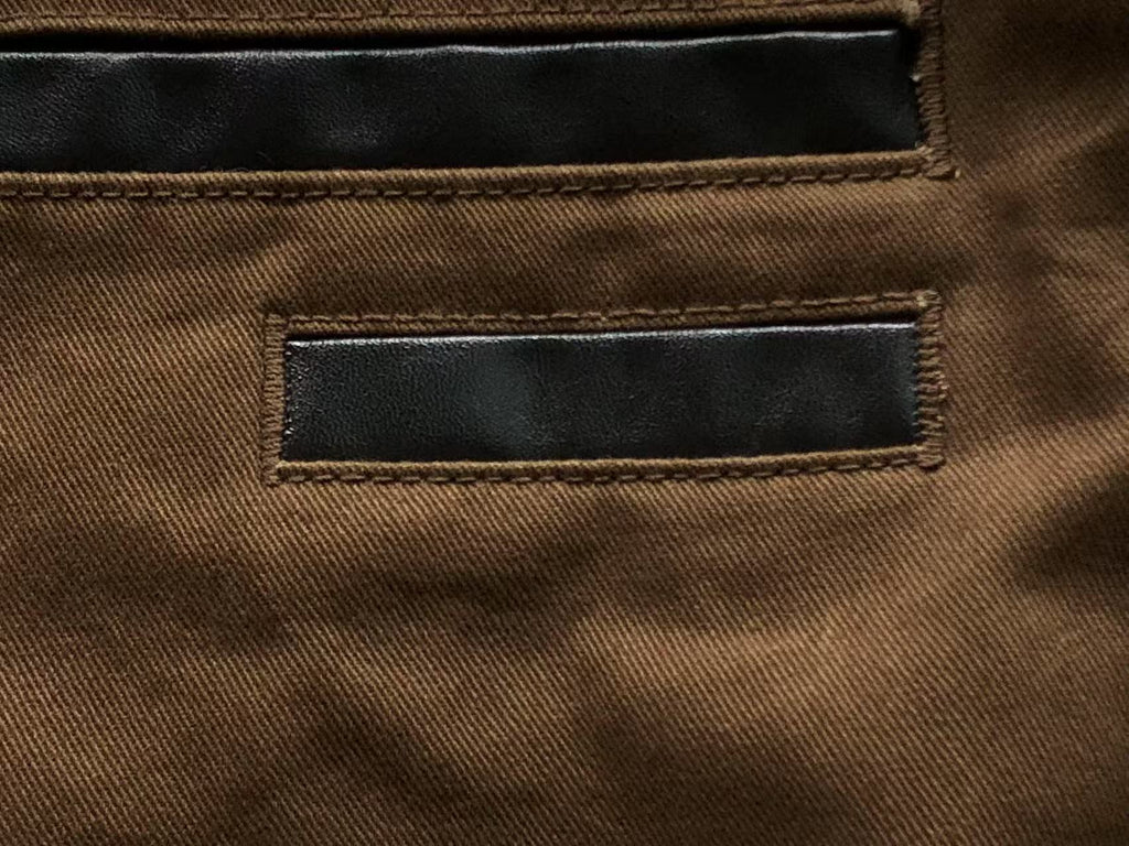 Black & Leopard Cross Patch Brown Denim Jeans
