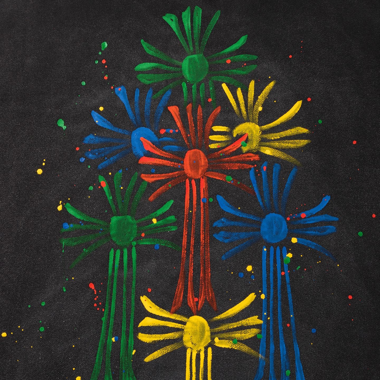 Multicolor Crosses Faded Black Hoodie™