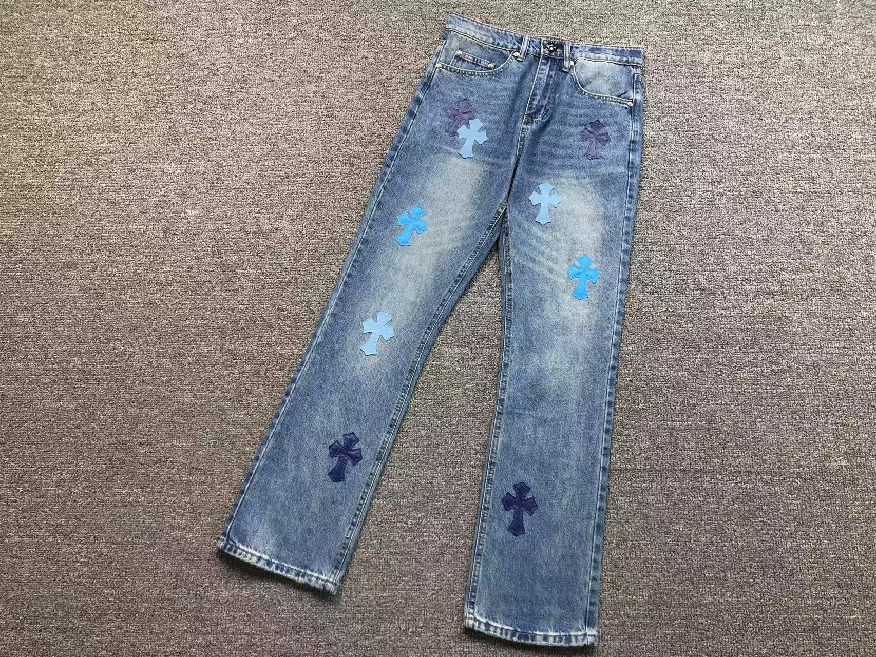 Light & Dark Blue Cross Patch Denim Jeans™