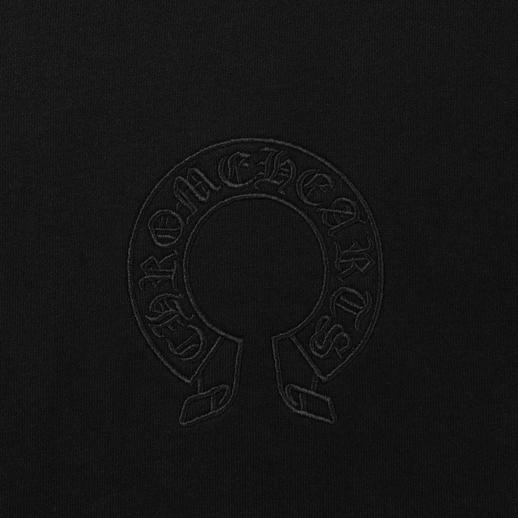 Leather Horse Shoe Logo Black Full Zip Hoodie™