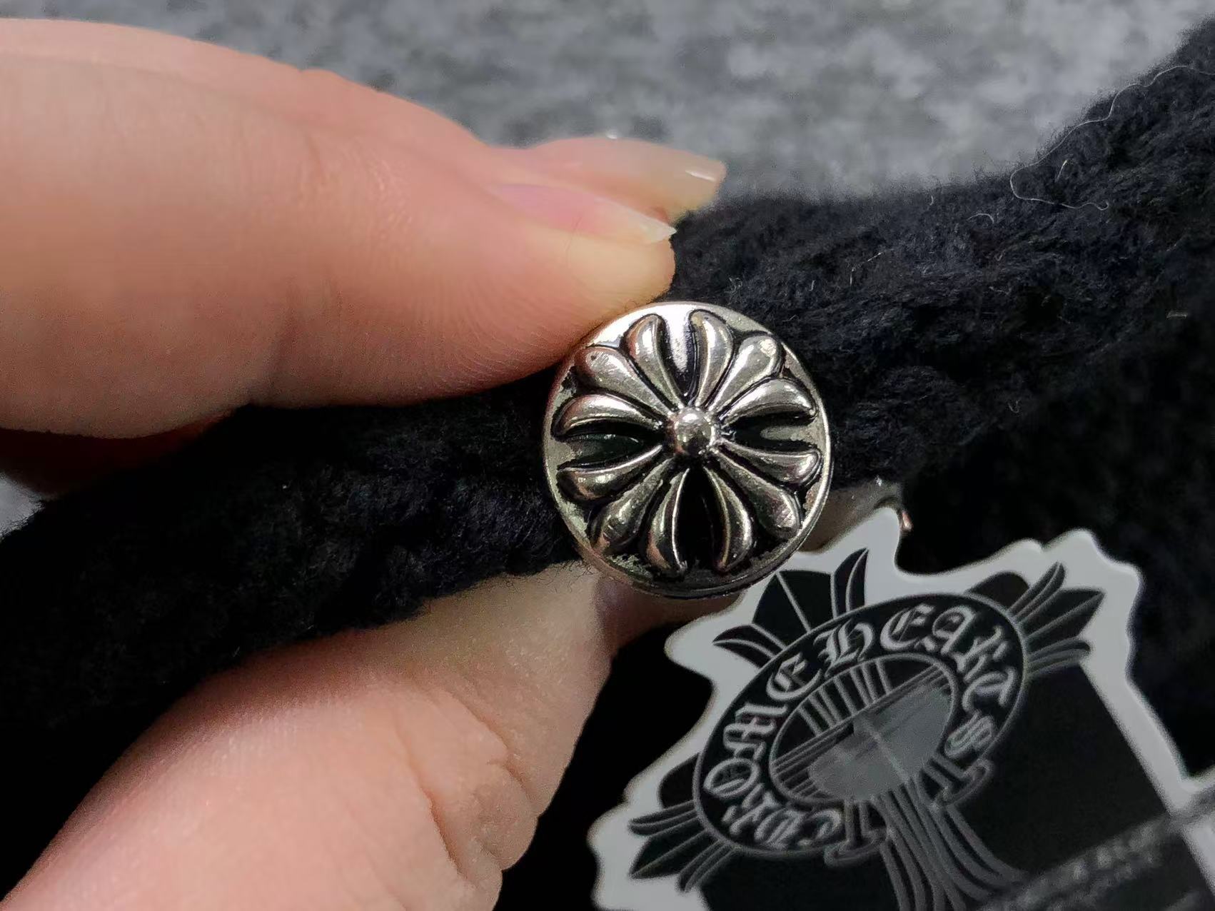 Fleur De Lis Black Knit Beanie™