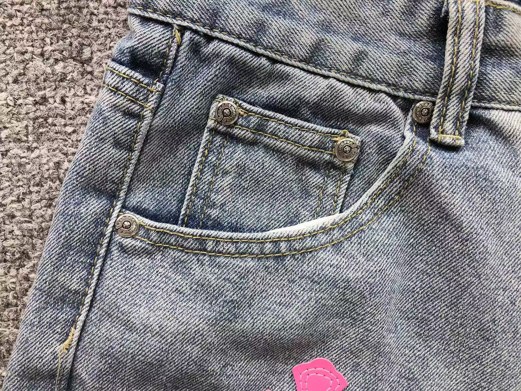 Pink Cross Patch Light Denim Jeans™