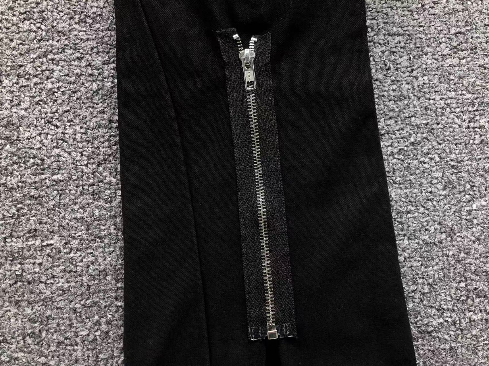 Blue & White Cross Patch Black Zipper Jeans™