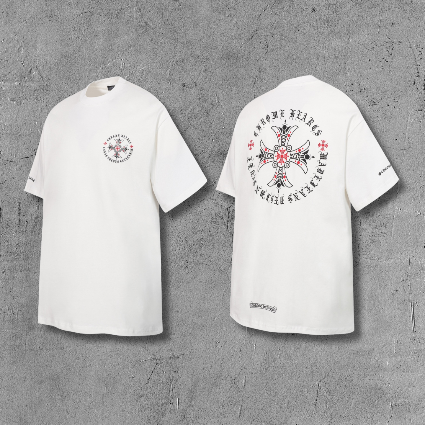 Red Ornate Cross Black T-Shirt™