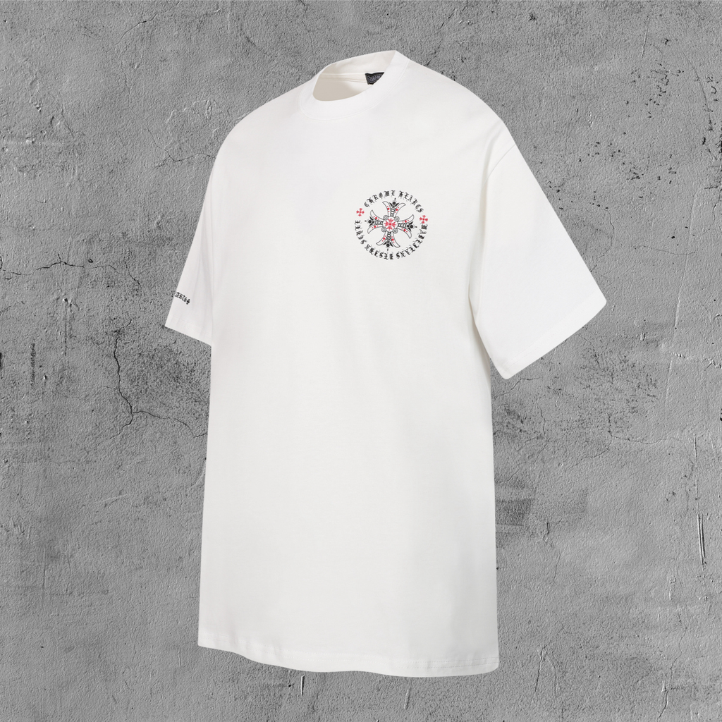 Red Ornate Cross Black T-Shirt™