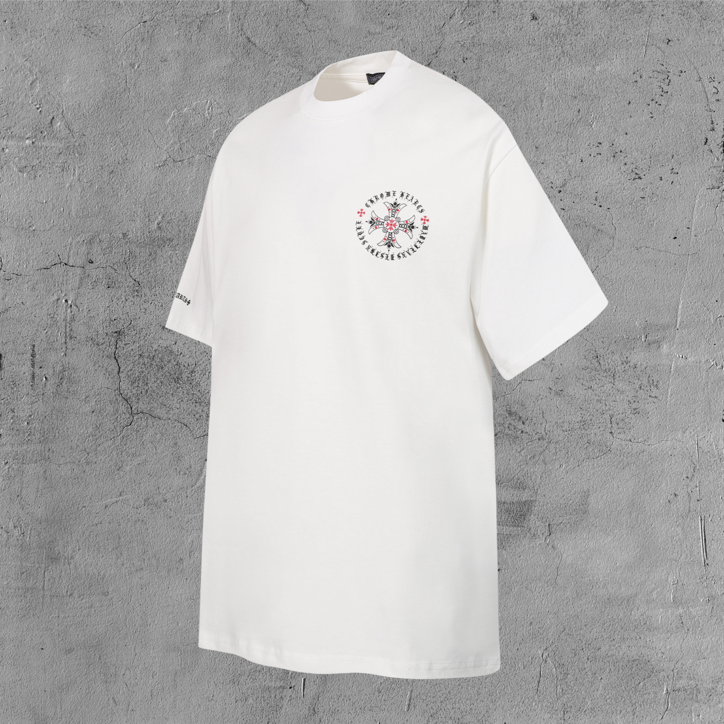 Red Ornate Cross Black T-Shirt™
