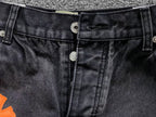 Orange Cross Patch Art Black Jeans™