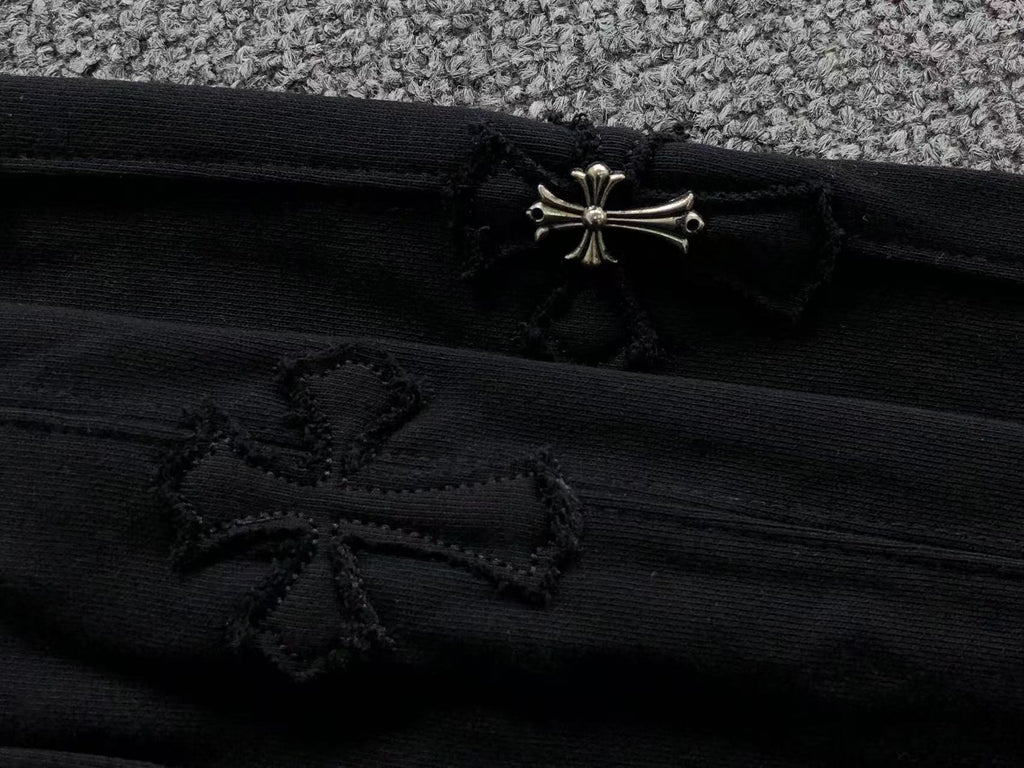 Black Cross Baggy Black Sweatpants™