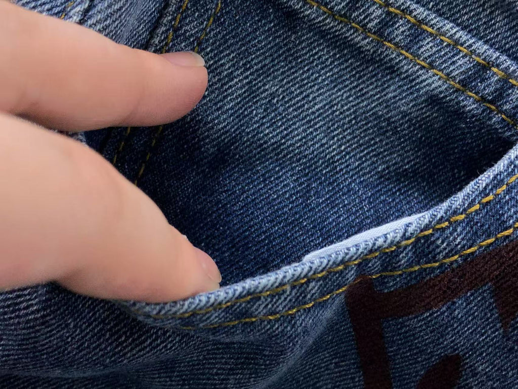 Black Leather Cross Patch Tommyboy Denim Jeans™