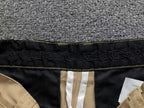 Checkered & Black Cross Patch Beige Jeans™