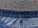 Brown Black & White Cross Patch Blue Denim Jeans™