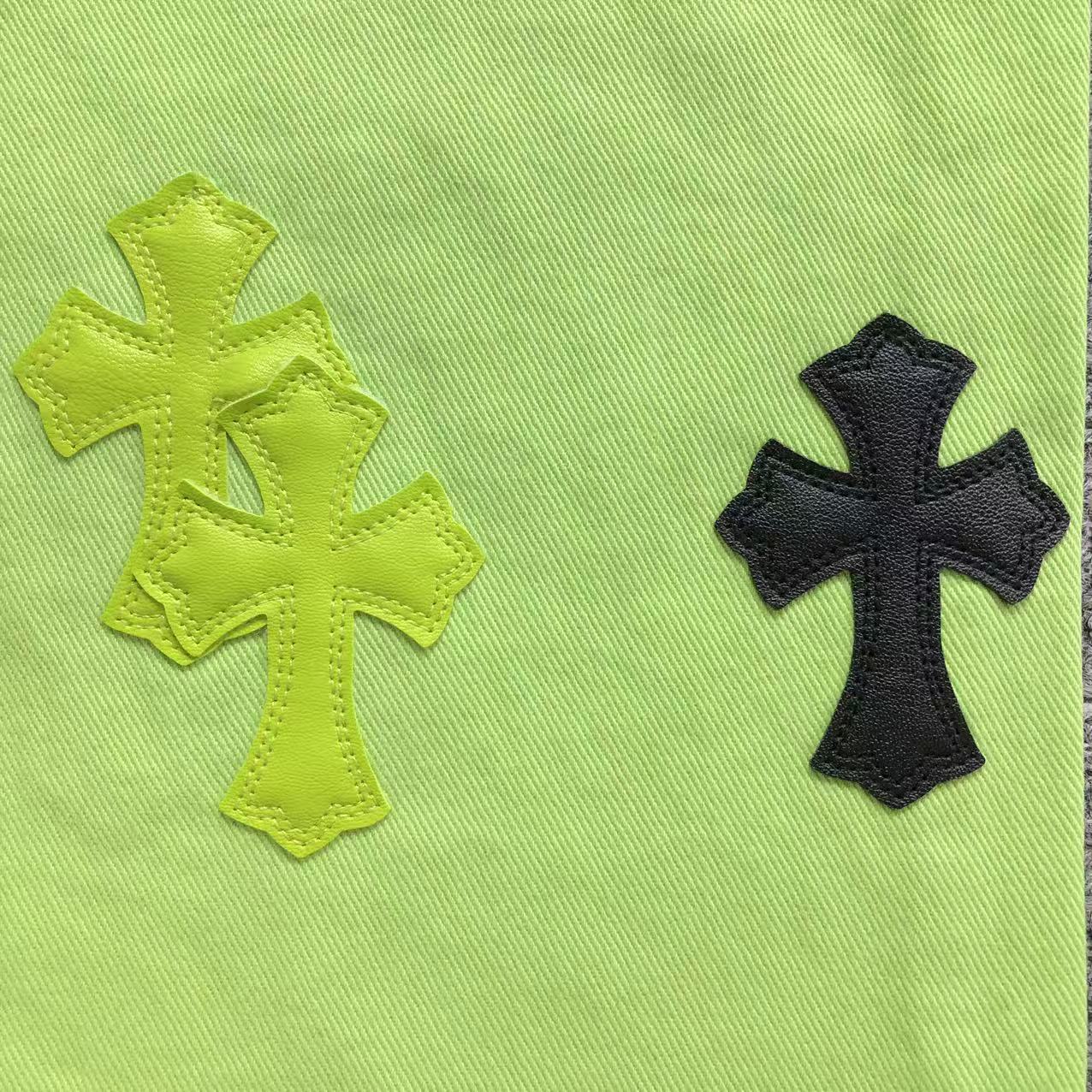 Green & Black Cross Patch Lime Green Jeans™