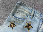 Leopard Star Patch Light Denim Baggy Jeans™
