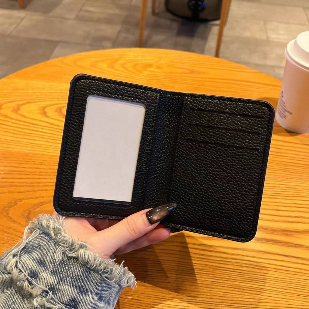 Metallic 3D Symbol Black Leather Wallet™