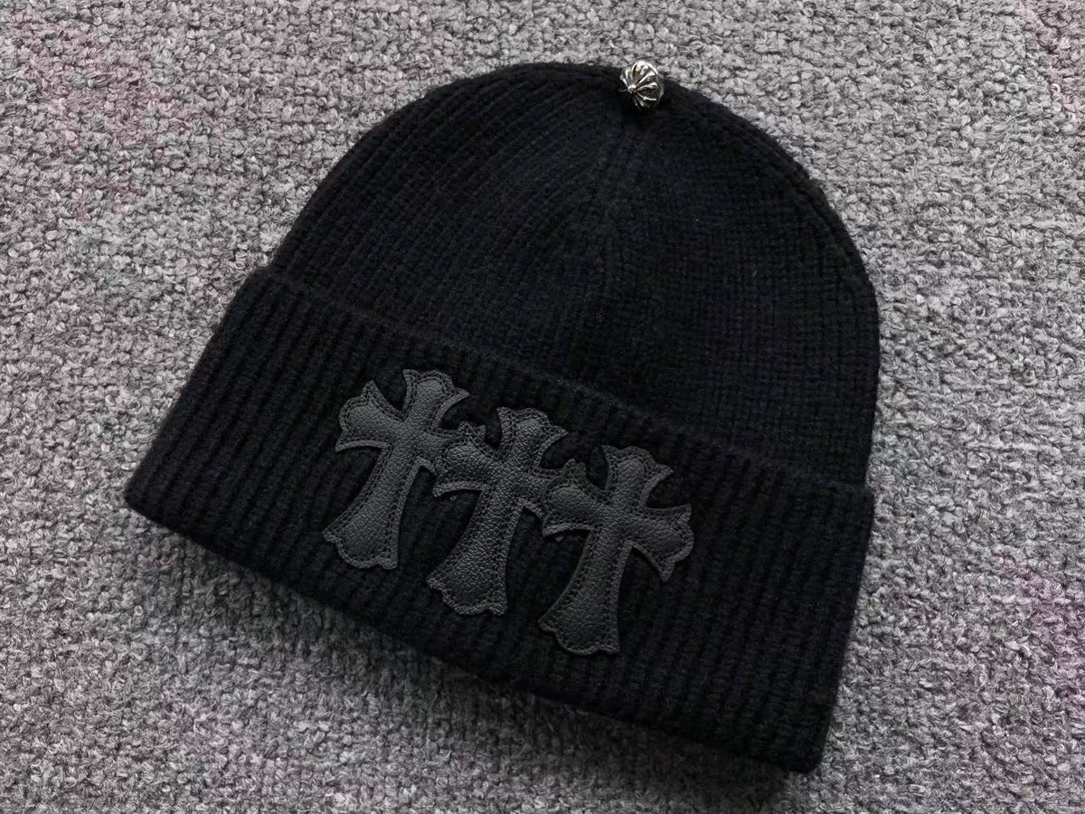 Triple Leather Cross Wool Beanie™